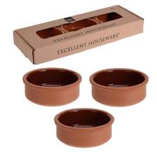 3 X Large Terracotta Tapas Dish Oven dishes Spanish Tapas Plates 10cm Ramekins