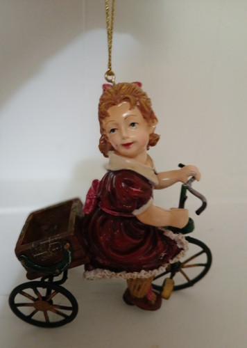 Girl bike hanging - on,
