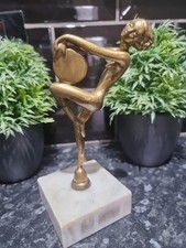 Art Deco The Dancer By Josef Lorenzl , Art Deco Metal Figurine.