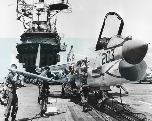 Ltv crusader aboard uss - f-8,