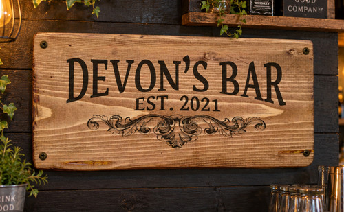 Personalised bar sign home pub - bar,