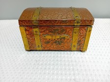 Vintage Copper & Brass Bound Chest Form Tea Caddy