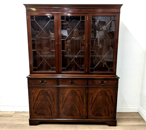 Display cabinet mahogany glass - display,
