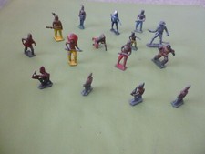 15 X  LEAD / OTHER PAINTED COWBOY & INDIAN FIGURES  - COLLECTABLE