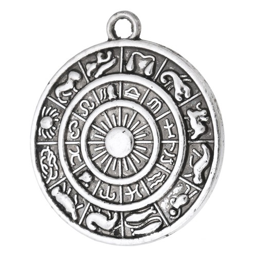 Tibetan silver zodiac charms - zodiac,