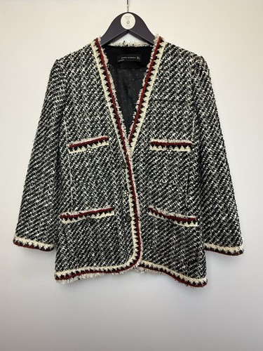 Zara boucle jacket - boucle, white