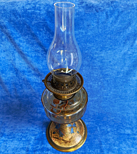 Glass metal floral oil - glass,