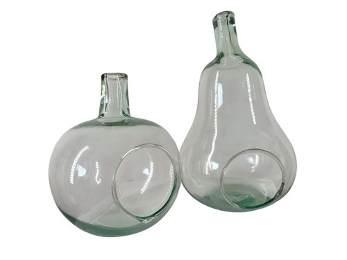 Glass terrarium vase - set, apple