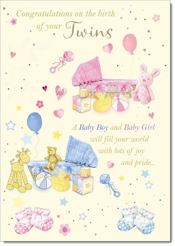 Doodlecards new baby twins - doodlecards,