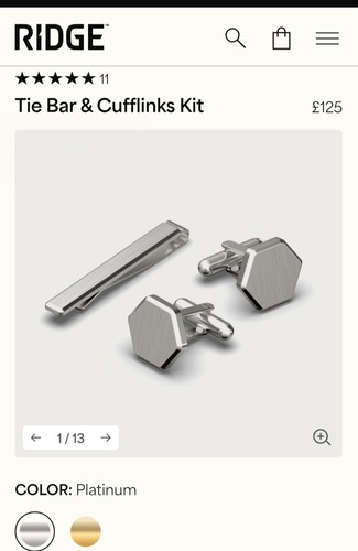 Ridge cufflinks and tie - ridge,,