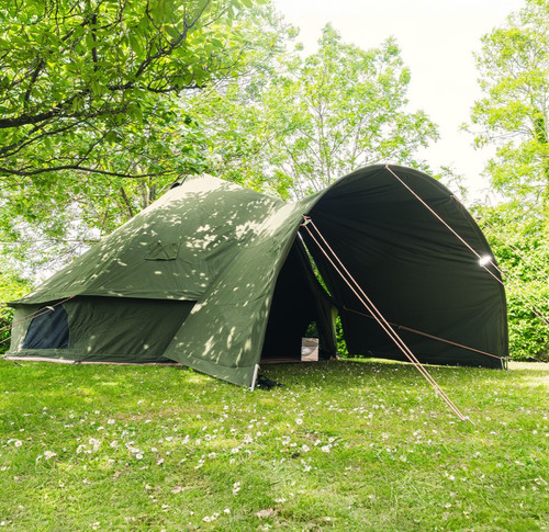 Curved bell tent awning - curved, –