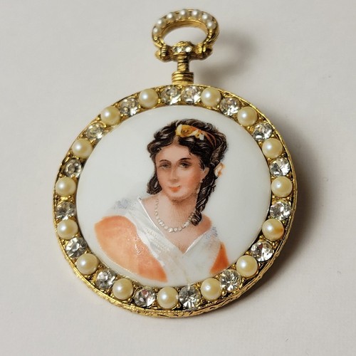 Limoges france brooch - b.s.k.,