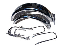BSA B25 B44 Star Fire Front & Rear Mudguard Fender Set with Holding Stay Kit