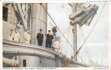 POSTCARD   SHIPS   HMS   QUEEN  ELIZABETH   Taking  in  Cordite