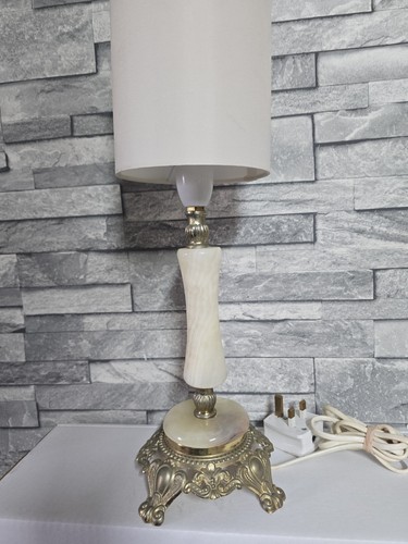 Vintage table lamp brass - table, and
