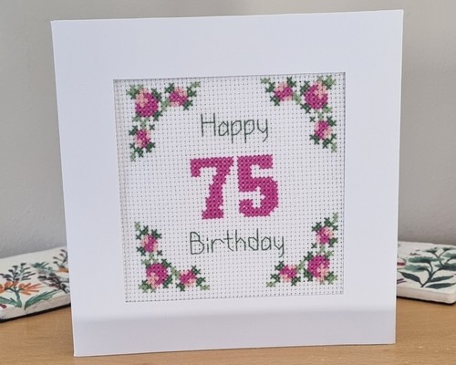 Hand stitched completed cross - stitched,