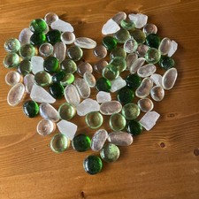 Large Selection Of Green White And Clear Glass Beads For Hobby Crafts Decoration