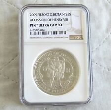 2009 HENRY VIII PIEDFORT SILVER PROOF £5 CROWN SLABBED NGC PF67 ULTRA CAMEO