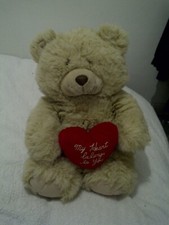 Vintage Simply Soft Collection Cream Bear "My Heart Belongs To You" Chunky 17"