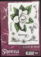 Magnolia flower love tranquil Sheena Douglass Little Bit Floral rubber stamps