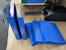 5 X A4 binders 2 ring polypropylene folders blue office stationery filing