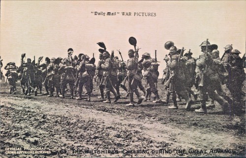 Postcard ww1 the wiltshire - ww1, wiltshire's