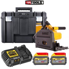 DeWalt DCS520T2 54V XR FLEXVOLT Brushless Plunge Saw 165mm + 2 x 6Ah Batteries