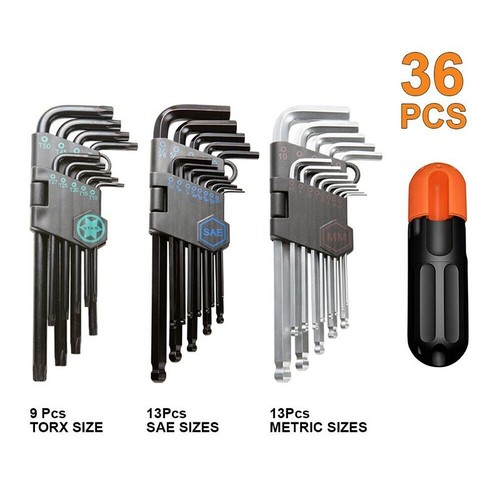 36pc allen wrench - wrench, sae
