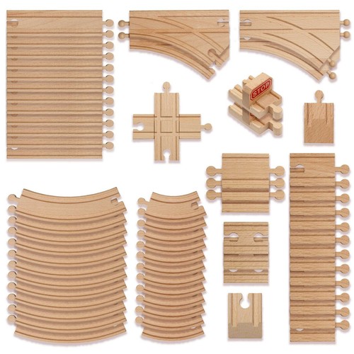 Piece wooden train track - train,