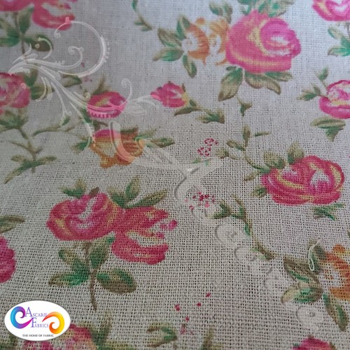 Vintage roses linen - linen, look