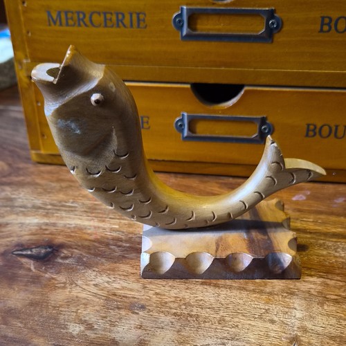 Vintage wooden fish shaped - wooden,