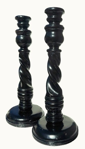 Candlesticks ebony black - ebony,
