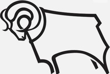 Set Of 5 Derby County Crest Iron On Patches For Fabric Material