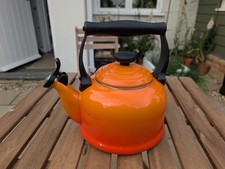 Le Creuset Volcanic Whistling Kettle 2.1L Enamel On Steel Orange Flame Colour