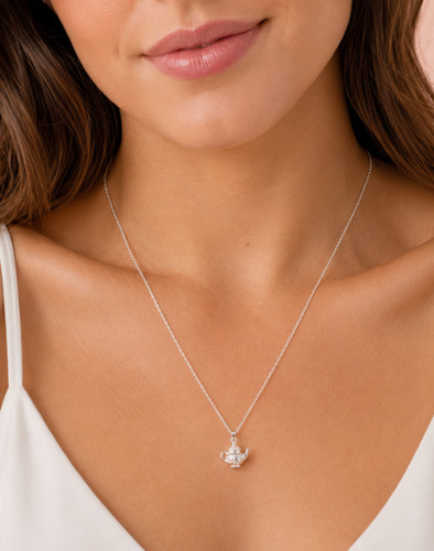 Tiny teapot charm necklace - tiny,