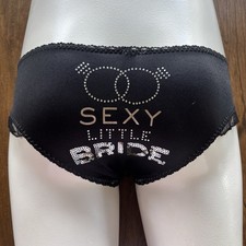 Victoria's Secret I Do Sexy Little Bride Hiphugger Panty Black Ruffle Small NWT