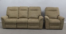 Parker Knoll Hudson 23 Brown/Gold Power 3 Seater Sofa Power Headrest & Armchair