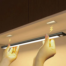LED Motion Sensor USB Rechargeable Wireless PIR Strip Light Cabinet Closet Lamp