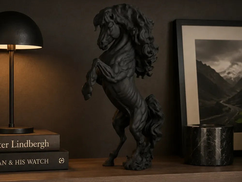 Majestic rearing horse statue - horse,