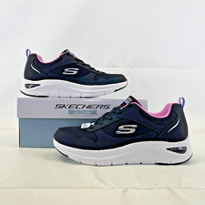 Skechers Arch Fit 2.0 Ladies Womens Trainers Shoes Black/White/Pink UK size 5