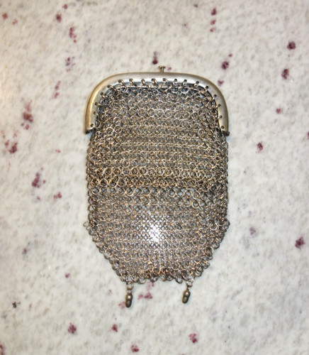 Antique silver chatelaine coin - silver,
