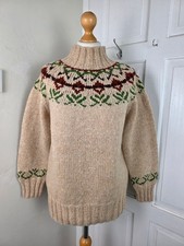 HAND KNIT Brown Red Green
