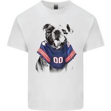 American Football Bulldog With Tattoos Mens Light Cotton T-Shirt
