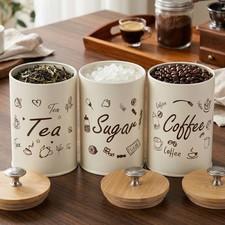Tea Coffee Sugar Canisters Set