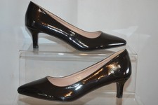Womens black patent kitten