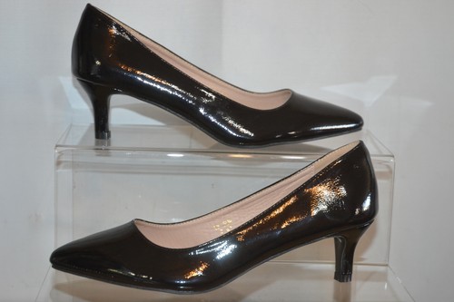 Womens black patent kitten