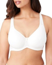 32E Wacoal Basic Beauty Bra Lightly Padded Moulded Underwire 853192 White Bra