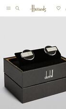 Dunhill sterling sliver And Oynx Logo Cufflinks