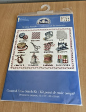 Counted Cross Stitch Kit ‘Sewing Sampler’ DMC Sealed 13" x 10"