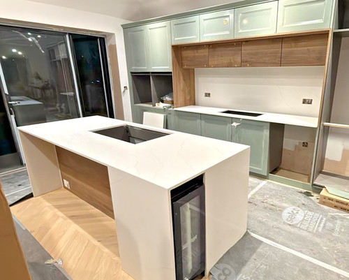 Supra white quartz kitchen - white,